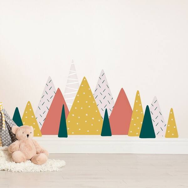 slide 2 of 7, Walplus Colorful Yellow Mountains Landscape Children Kids Wall Sticker