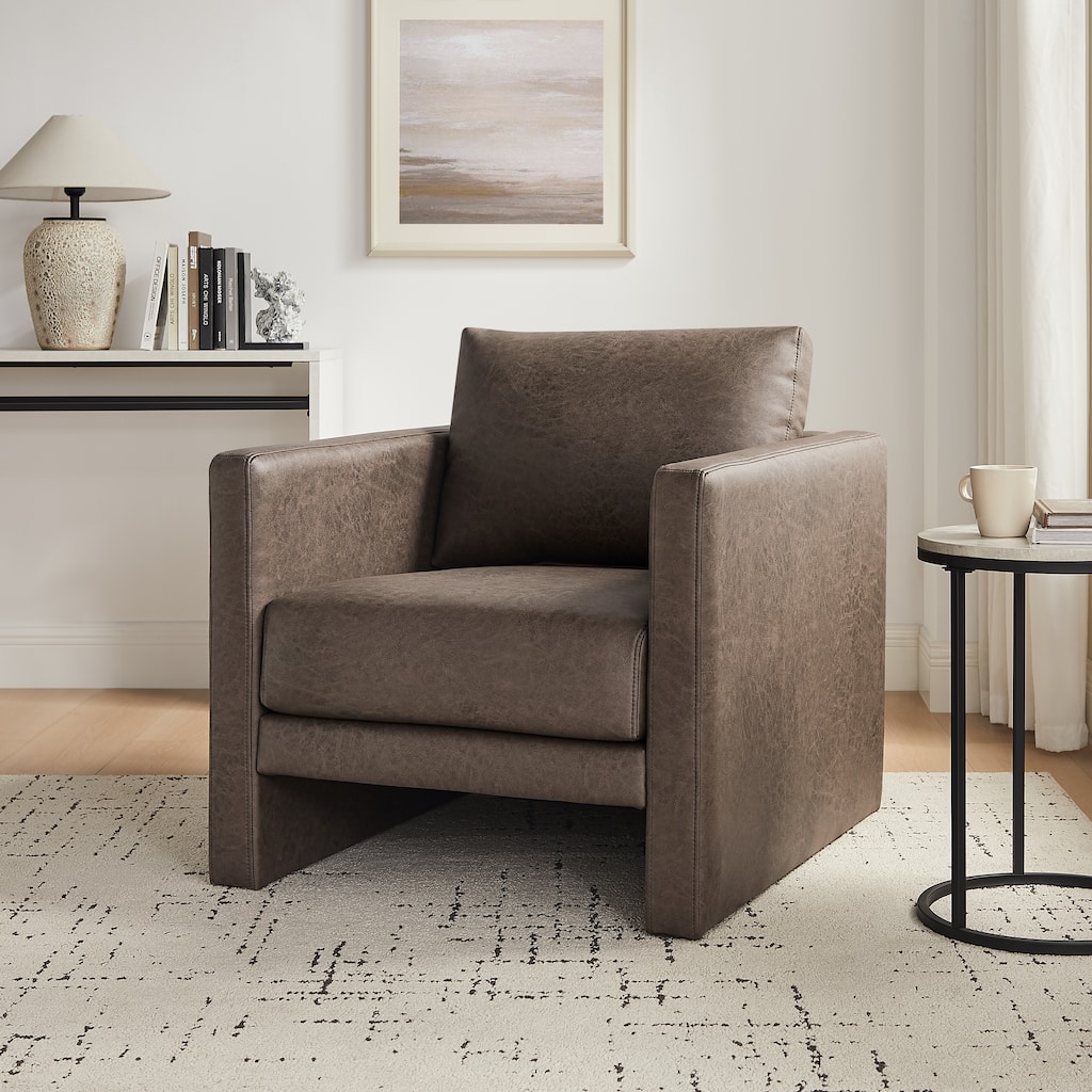 Tovara Vegan Leather Arm Chair by Greyson Living