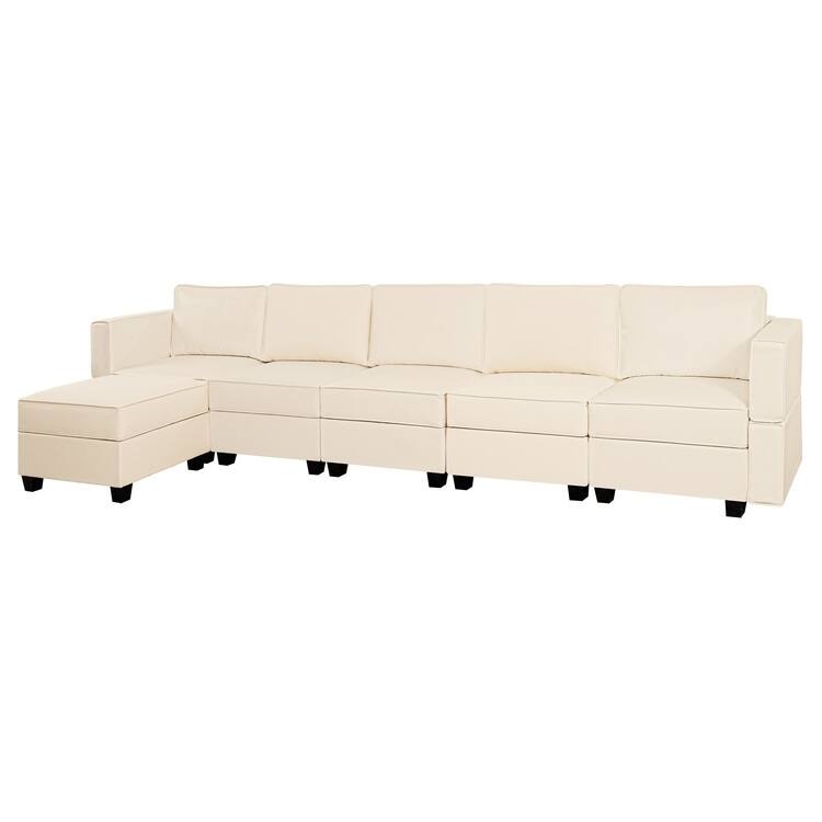 Modern 5-Seater DIY Convertible Modular Sectional Sofa Collection combo