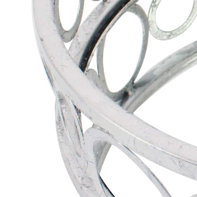 Round Metal Tray Set of 2 with Geometric Mirror Panel Inserts, Silver