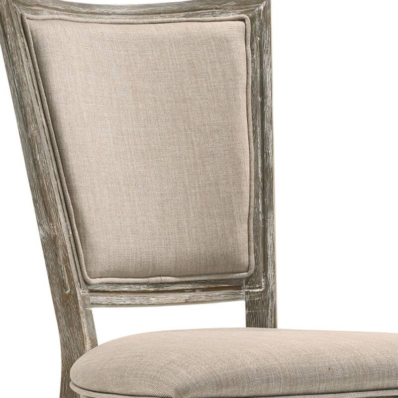 HomeRoots Set of Two Gray Upholstered Fabric And Solid Wood Dining Side Chairs - 21.00 in. x 38.00 in. x 25.00 in.
