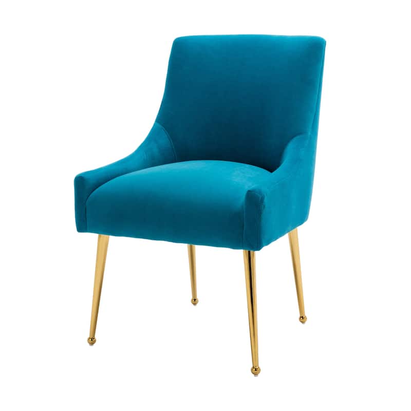 Clihome Stainless Steel Frame Dining Velvet Side Chairs(Set of 2)