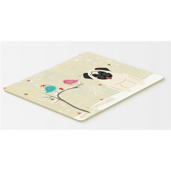 Carolines Treasures BB2476CMT Christmas Presents Between Friends Pug Cream Kitchen or Bath Mat 20 x 30