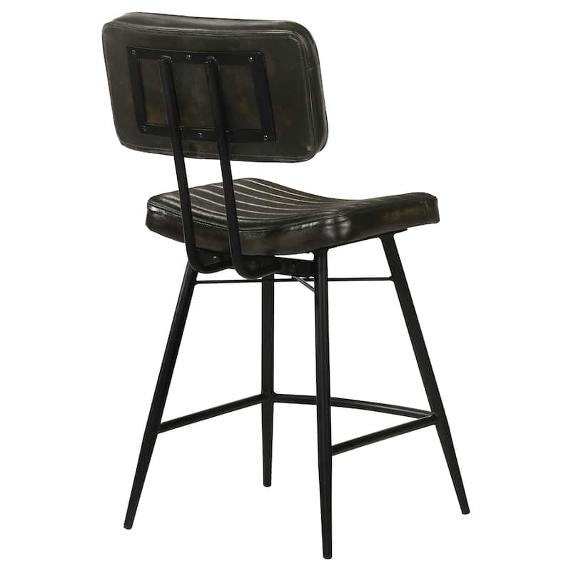 Partridge Leather Upholstered Counter Height Stools (Set of 2)