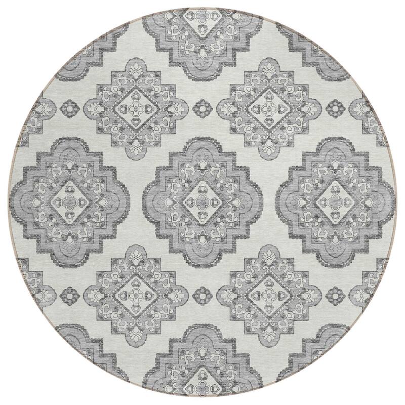 HomeRoots Medallion Transitional Rectangle Outdoor Rug