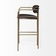 preview thumbnail 3 of 33, Parker Brown Faux-Leather Seat with Gold Metal Frame Bar Stool