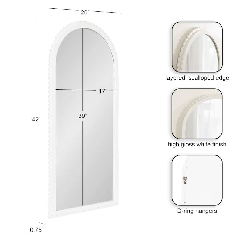 Kate and Laurel Scallia Wooden Arch Mirror