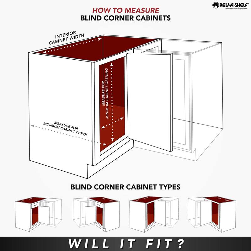 Rev-A-Shelf 5372 Series Right Handed Pull Out 2 Tier Blind Corner