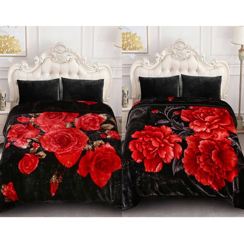 Raschel A&B Printed 2-ply Reversible Korean-style Plush Fleece Blanket