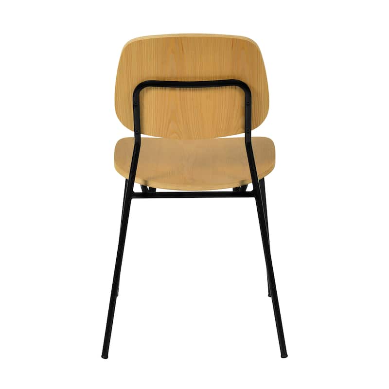 Sturdy Beech Wood and Metal Dining Chairs - 19.5"L x 17.9"W x 32.8"H