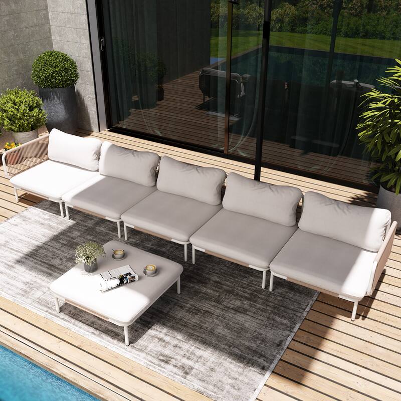 Pellebant Outdoor Sectional Sofa Patio Conversation Seating Set