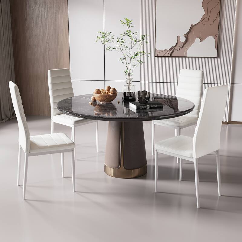 Modern Faux Leather Upholstered Dining Chair (Set of 4)