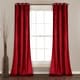 preview thumbnail 38 of 95, Porch & Den Lapeyrous Velvet Solid Room Darkening Window Curtain Panel Set 38"W x 84"L - Red
