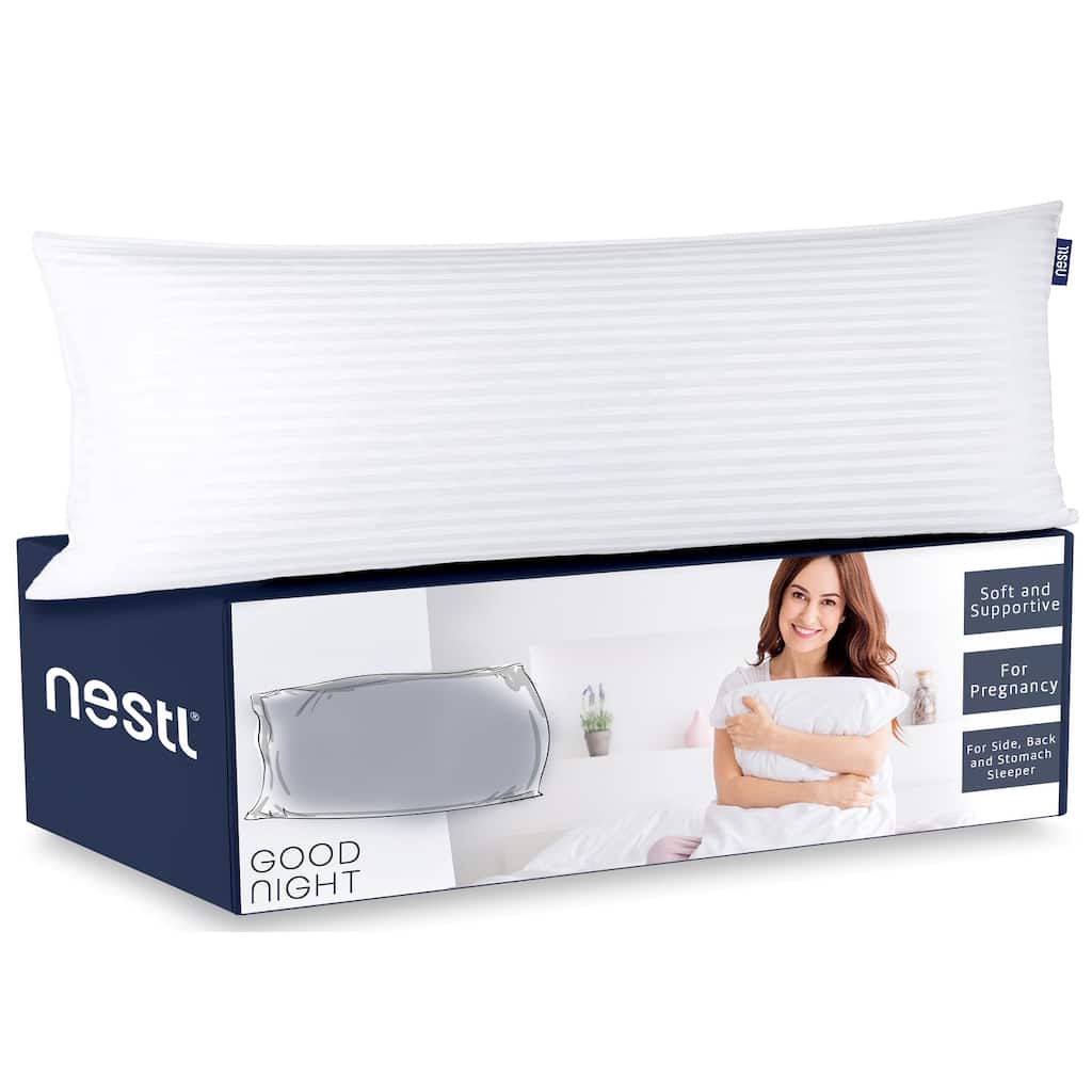 Nestl 100% Cotton Cover Premium Down Alternative Body Pillow - 20 x 54 Inches