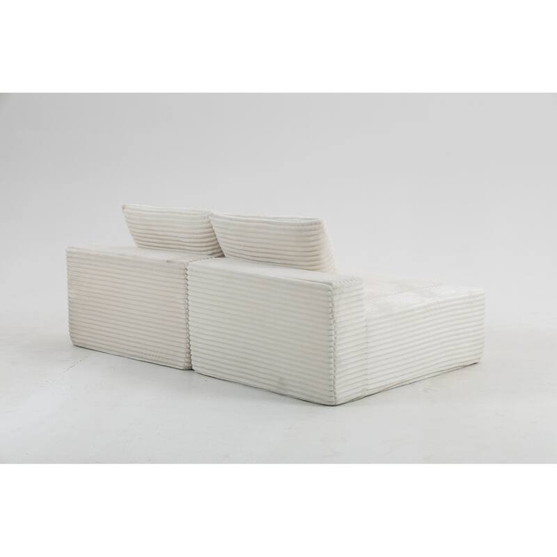 Double Lounge Chaise,Cloud Plush Sofa Bed,Upholstered Boneless Cloud Sofa Deep Seat