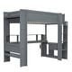preview thumbnail 9 of 24, Wood Loft Bed Frame w/ Built-in Desk, LED & Charging Station, Gaming Loft Bed w/ Multi-Storage Shelves & Drawer for Teens Adults