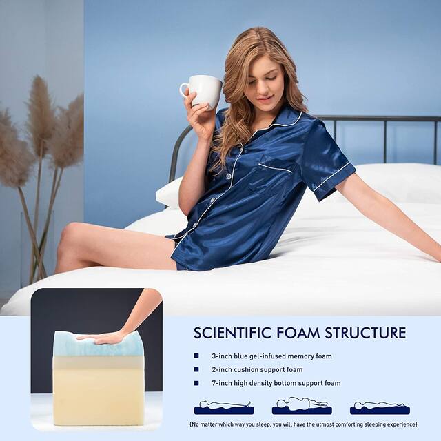 Subrtex 12-inch Gel-Infused Memory Foam Bed Mattress With Cover