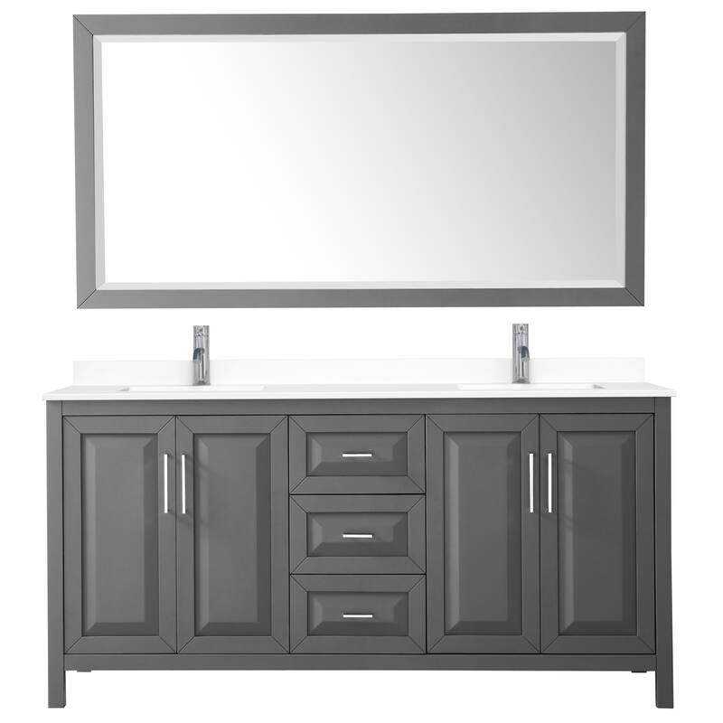 Wyndham Collection Daria 72" Free Standing Double Basin Vanity Set