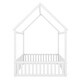 preview thumbnail 42 of 42, Fun House Platform Bed with Fence and Door, Wooden Floor Bed Frame with Roof, Distressed Washed Finish,for Kids Girls Boys