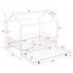 preview thumbnail 4 of 14, House-Shaped Metal Full Size House Bed with Fence and Twin Trundle