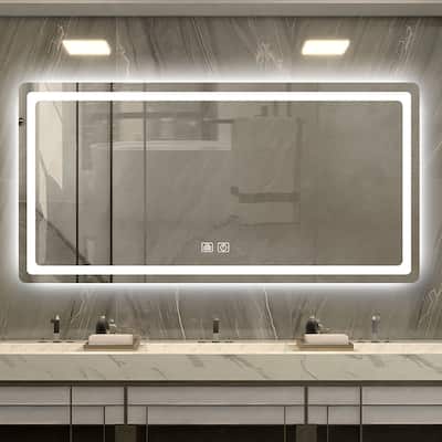 28/32/36/48/56 Inch Rectangular Frameless Anti-Fog Wall Mounted LED Bathroom Vanity Mirror