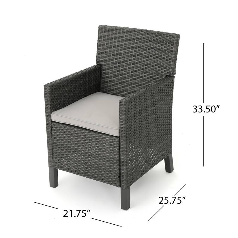Cypress Outdoor 5-piece Round Wicker Dining Set with Cushions & Umbrella Hole by Christopher Knight Home