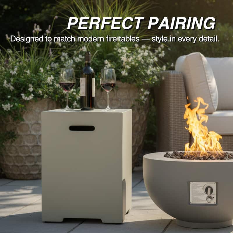 GDFStudio - 16" Outdoor 20LB Propane Tank Cover for Gas Fire Pits