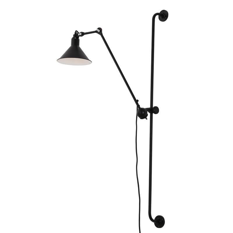 Matte Black Wall Sconce With A Metal Shade