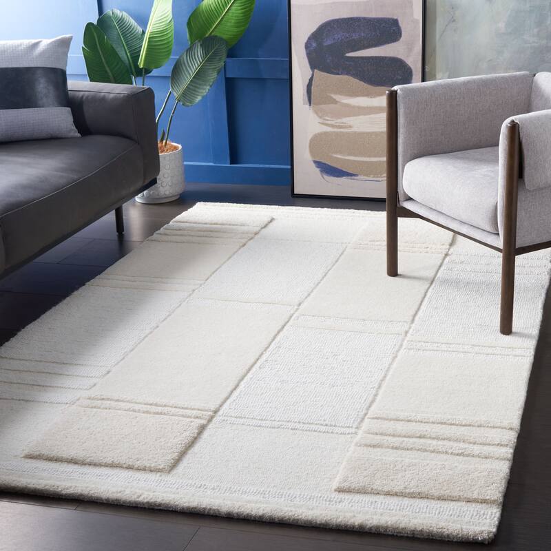 SAFAVIEH Handmade Manhattan Heidegunde Modern Wool Rug - 6' x 9' - Ivory/Beige