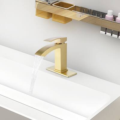 Square Single Handle Single Hole Waterfall Bathroom Faucet