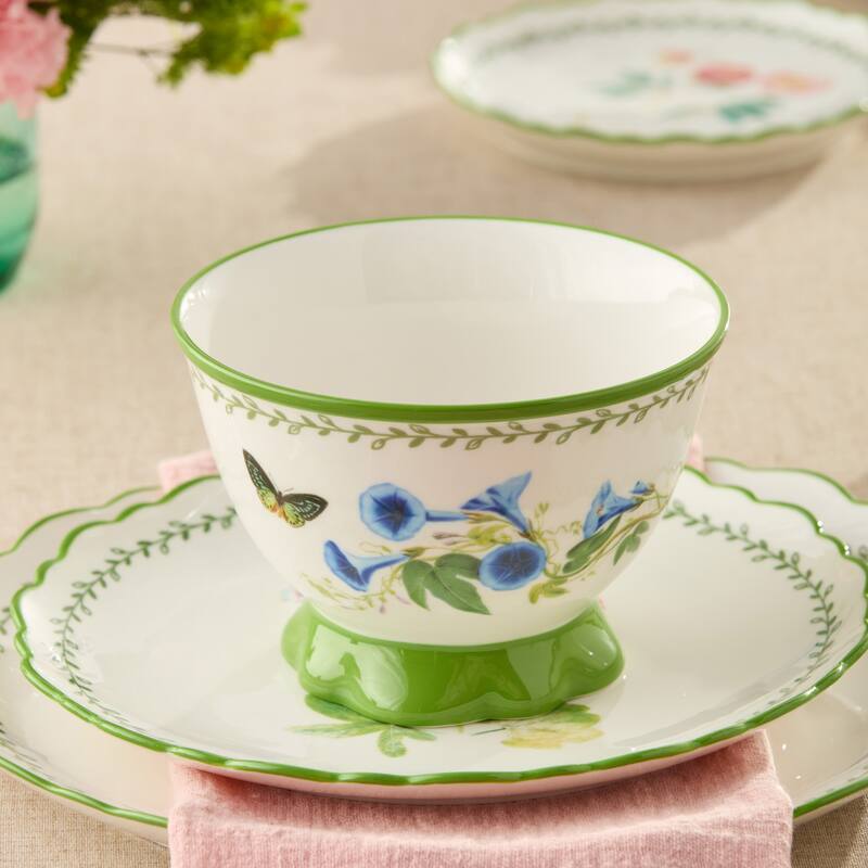 Certified International Mirabella 5.25" Footed Ice Cream/Dessert Bowls, Set of 4 Assorted Designs - 5.25"L x 5.25"W x 3.75"H