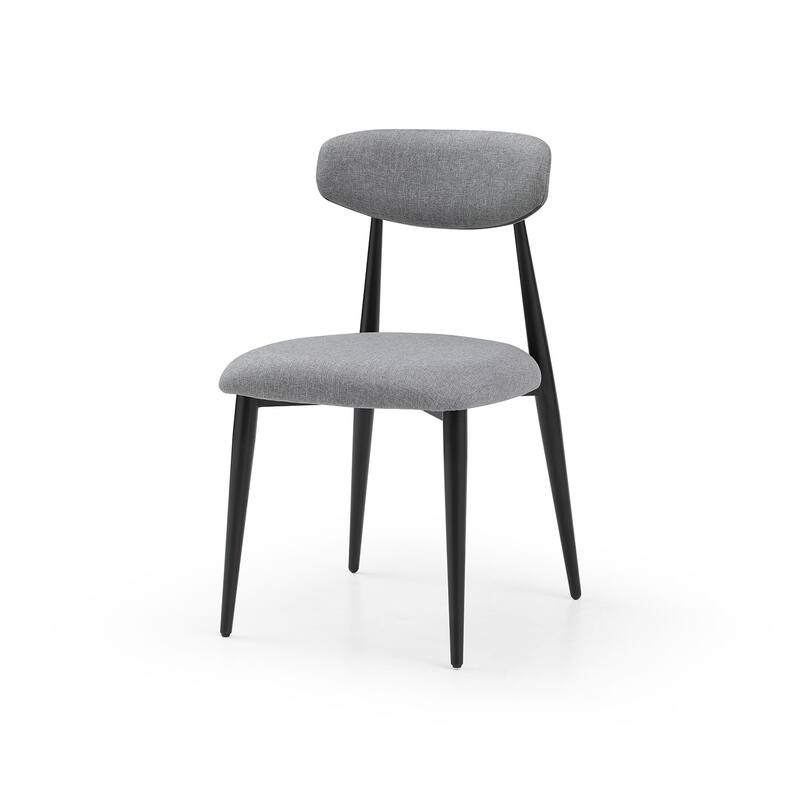 Modern Grey Curved Backrest Round Upholstered Dining Chairs Set of 2/ 4/ 6