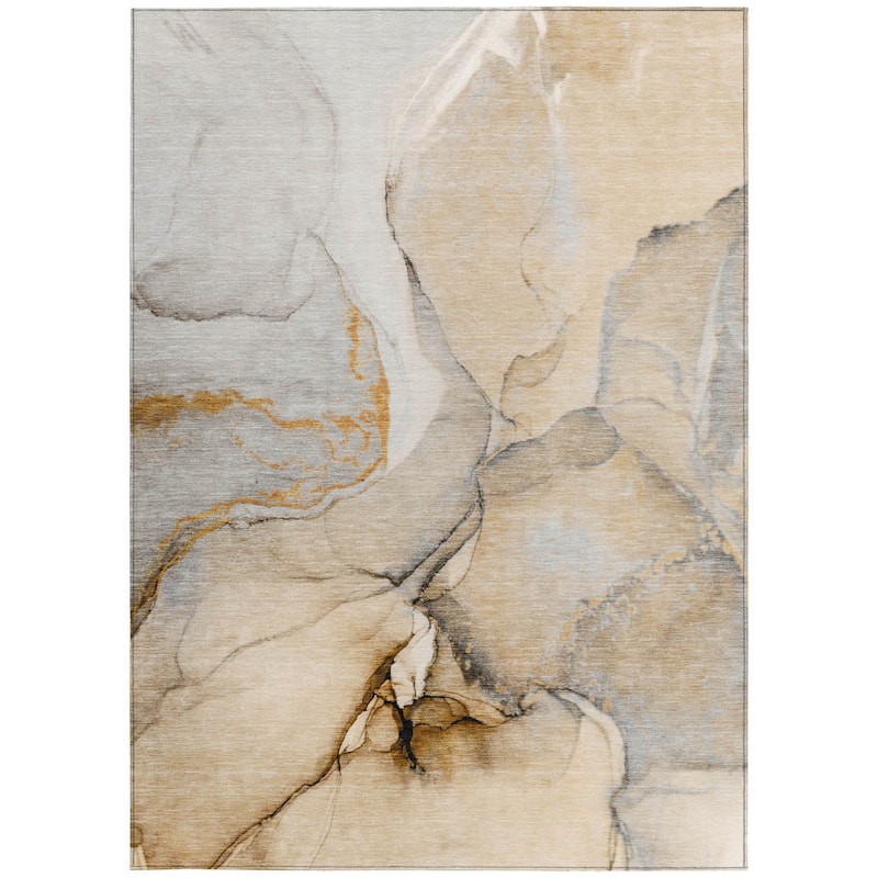 Elfi Contemporary Abstract Weather Resistant Classic Meets Modern Outdoor Rug
