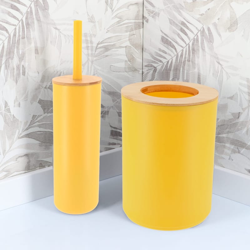 Yellow Padang Bathroom Accessory Set 7-Pieces Bamboo