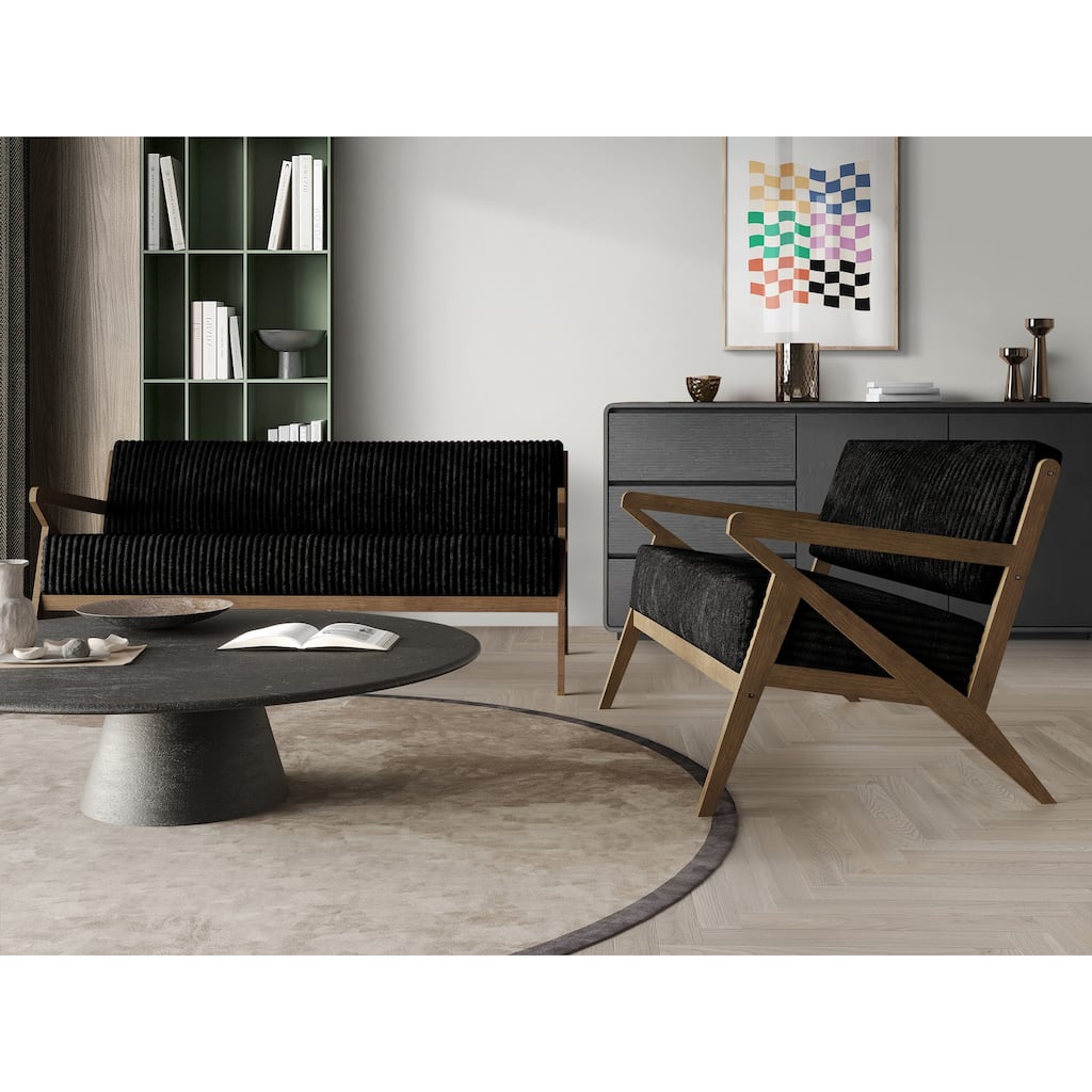 CraftPorch Chic Modern Velvet 2-Piece Upholstered Living Room Set