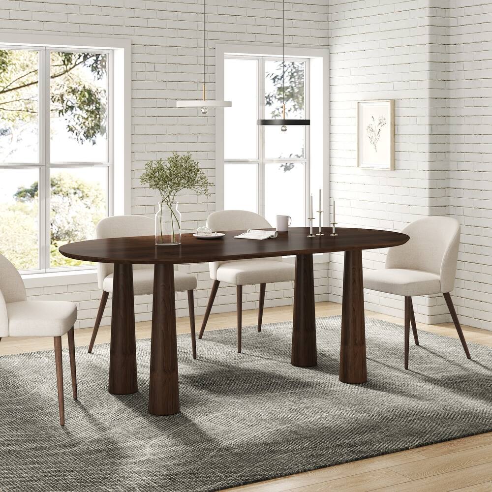 Dovelina 67" Oval Dining Table - Sturdy Tapered Legs for 6 People