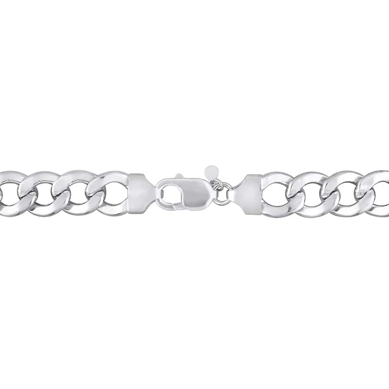 Miadora 12.5mm Curb Link Chain Bracelet Sterling Silver- 9 in