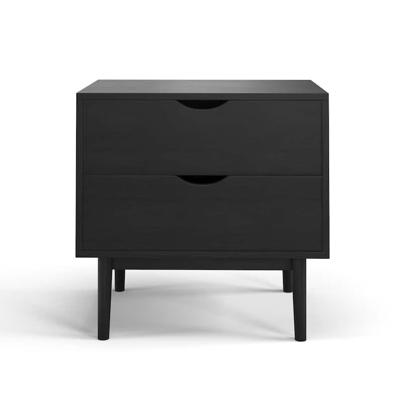 Clara 2-Drawer Nightstand - Black