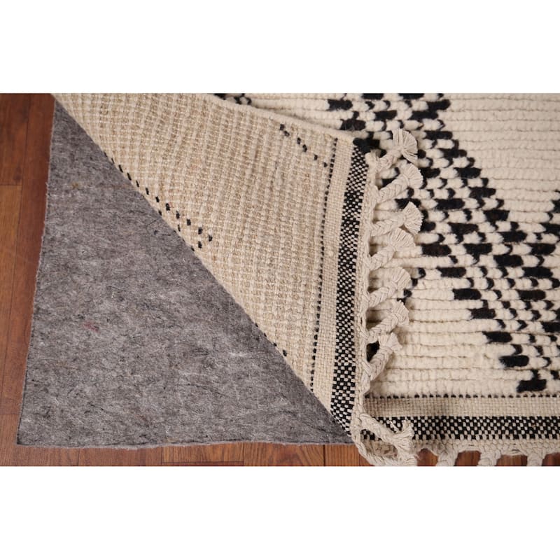 Geometric Moroccan Oriental Area Rug Handmade Wool Carpet - 4'11" x 8'10"