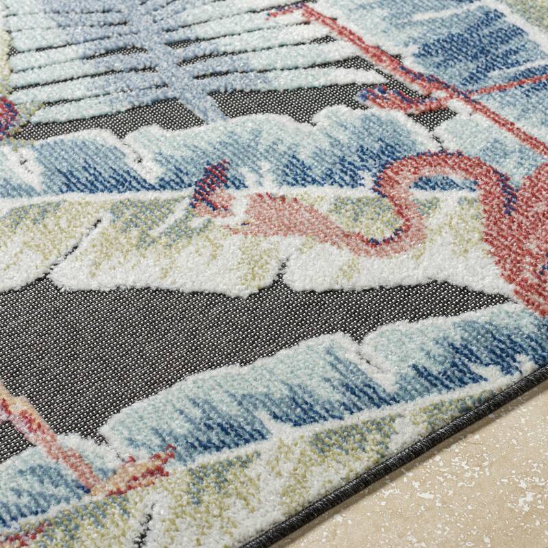 Livabliss Lakeside Tropical Floral Outdoor Area Rug