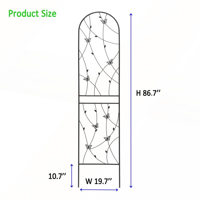 4 Pack Metal Garden Trellis 86.7in x 19.7in Rustproof Trellis