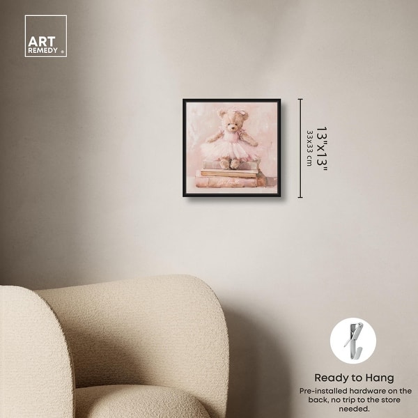 dimension image slide 10 of 24, Ballerina Teddy Books Canvas Kids Art Prints by Art Remedy
