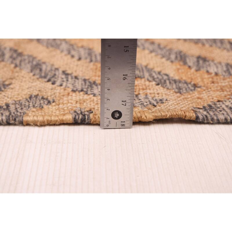 ECARPETGALLERY Flat-Weave Palas Denizli Tan Jute Kilim - 5'6 x 7'8