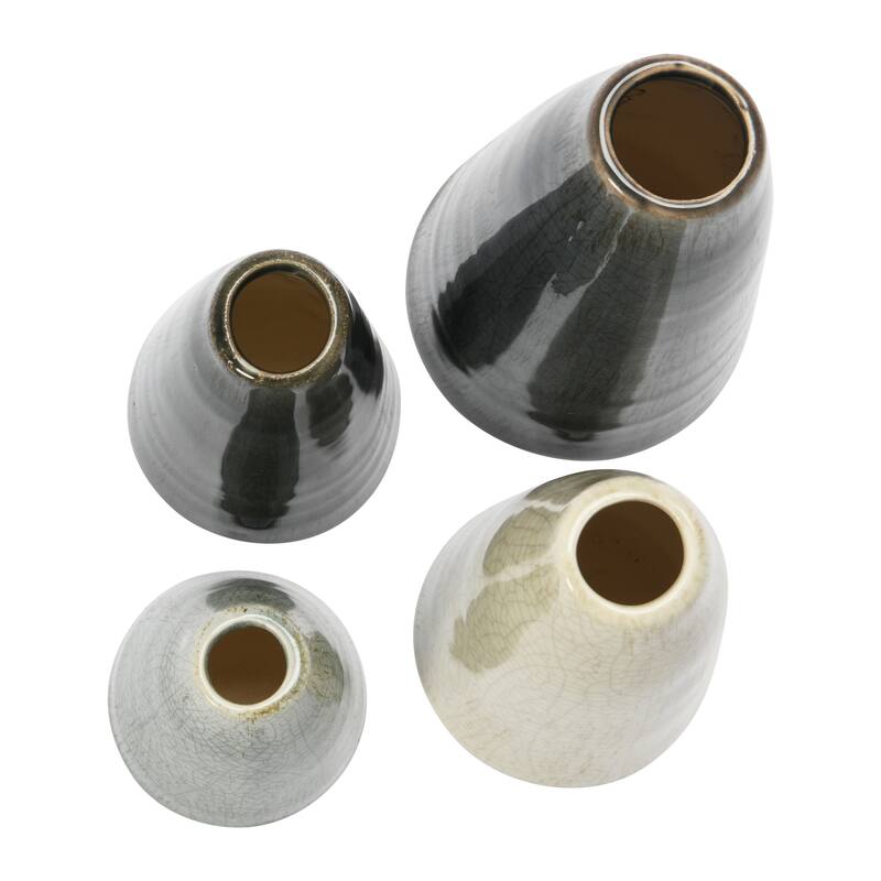 Stoneware Bud Vases in Crackle Glaze