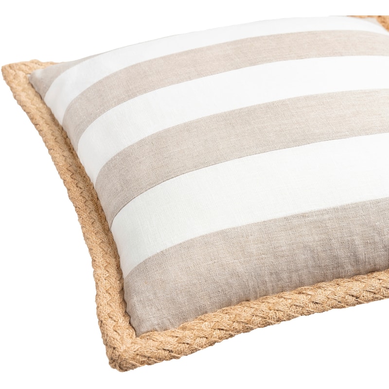 Chanelle Nautical Stripe and Faux Rope Throw Pillow