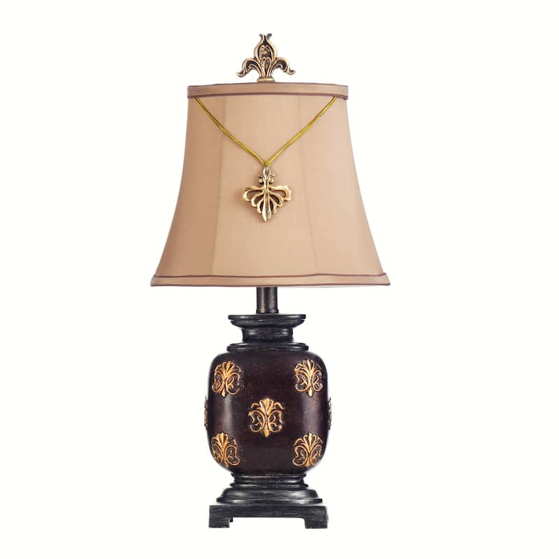 StyleCraft Maximus Bronze Mini Accent Table Lamp With Fleur De Lis ...