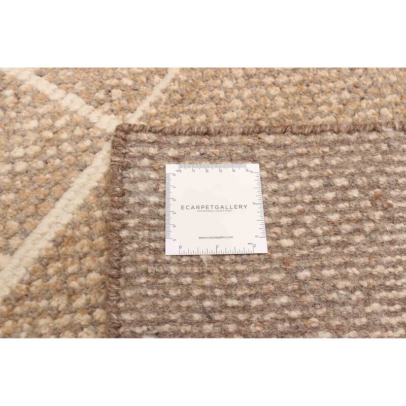 ECARPETGALLERY Hand-knotted Tangier Brown Wool Rug - 8'2 x 9'11