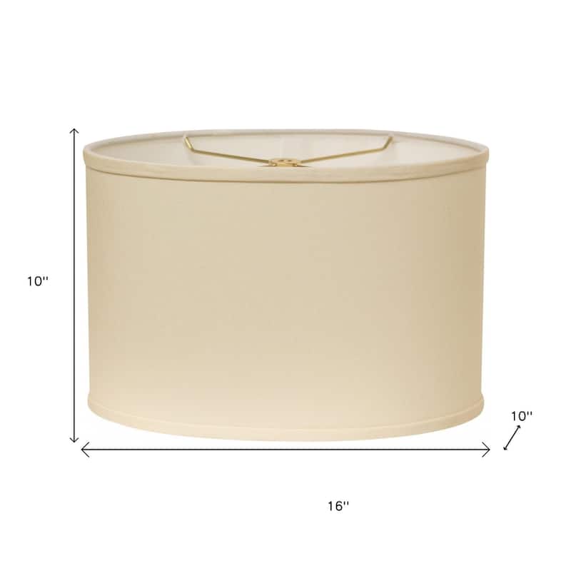 HomeRoots Ivory No Slub Innsbruck Oval Lamp Shade - 10" L x 16" W x 10" H