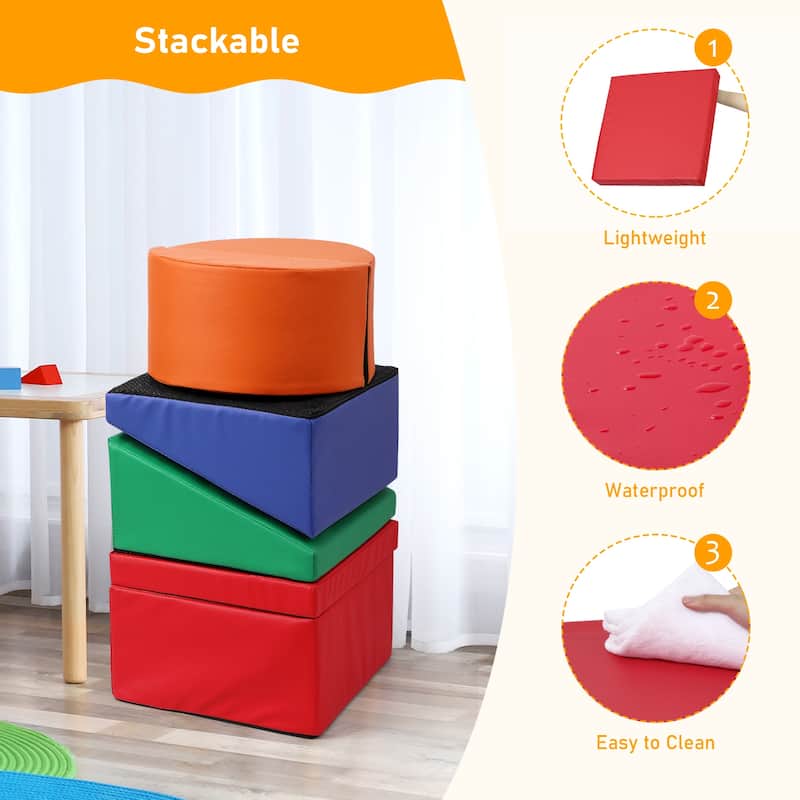 Soft Climbing Set,Foam Climbing Blocks for Toddlers , Climbing, Crawling Play Set,5PCS