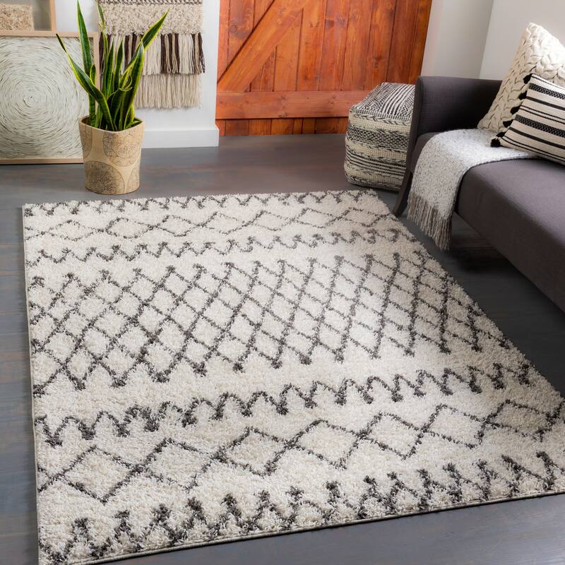 Graydon Moroccan Plush Area Rug - 5'2" x 7' - Charcoal